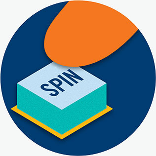 Finger pressing spin button