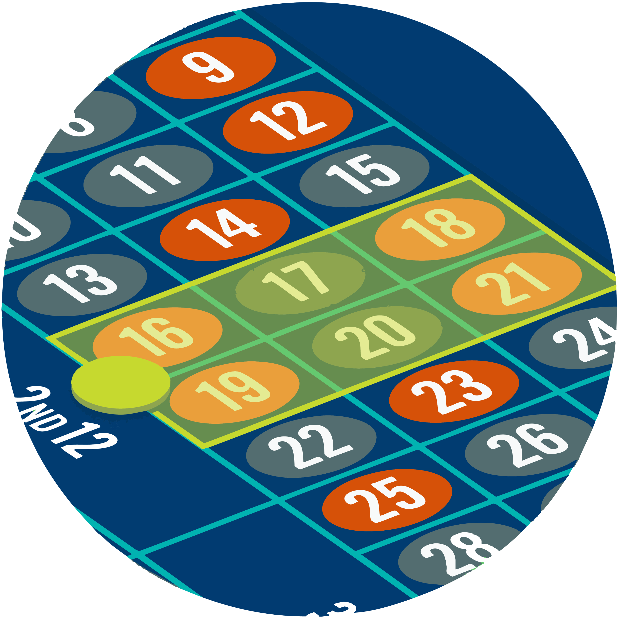 Line bet on line above two dozen bets.