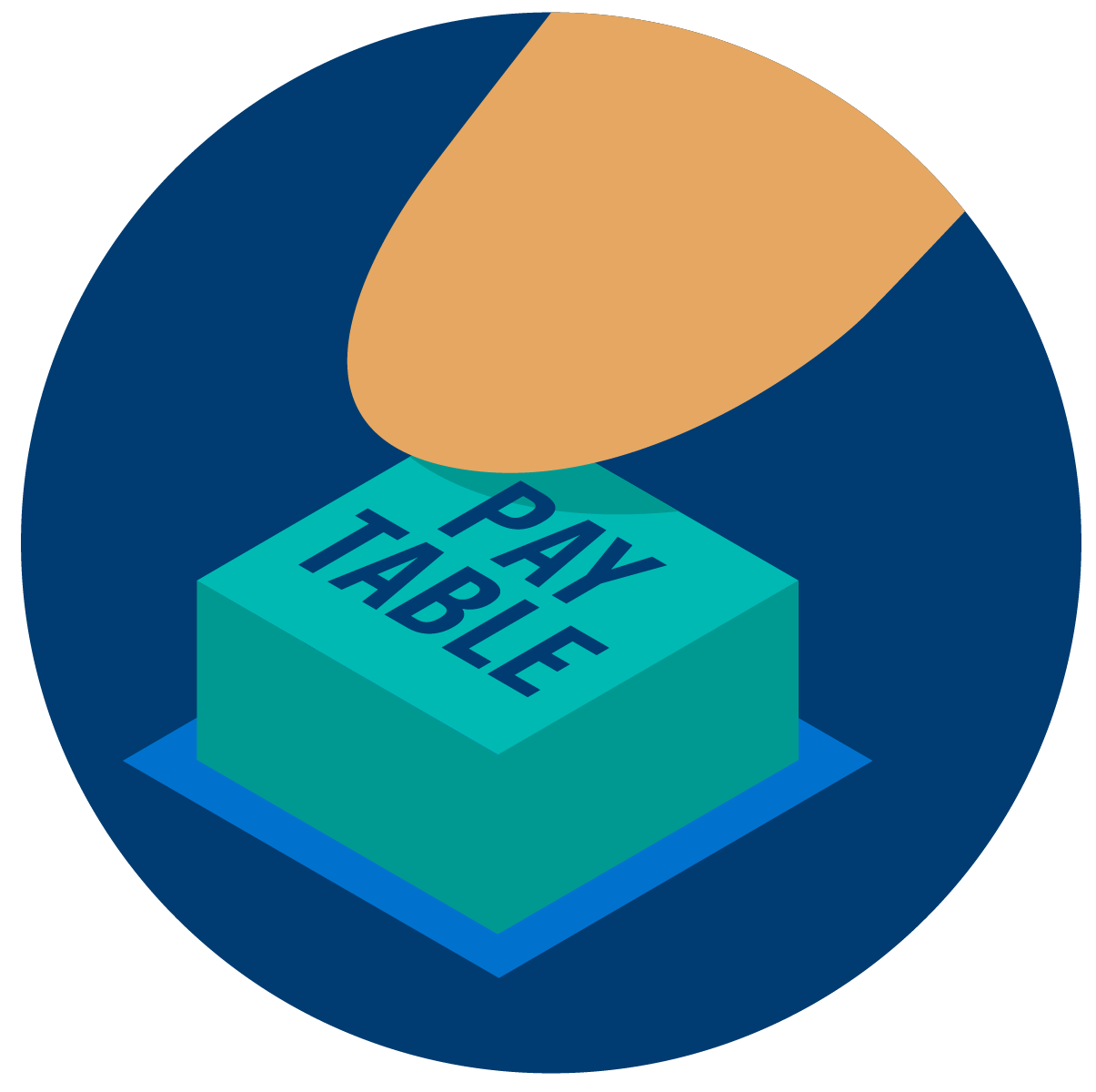 Finger pressing paytable button