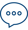 A speech bubble with three dots in it.