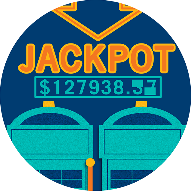 Sign showing growing jackpot