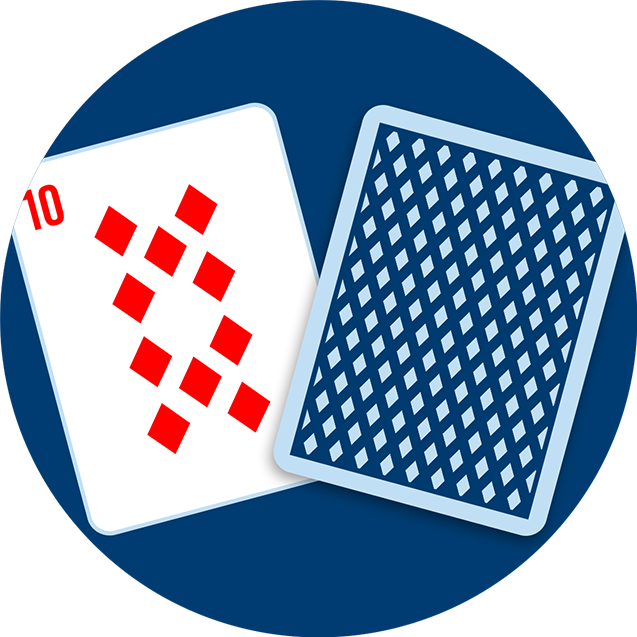 A ten of diamonds next to a card face-down