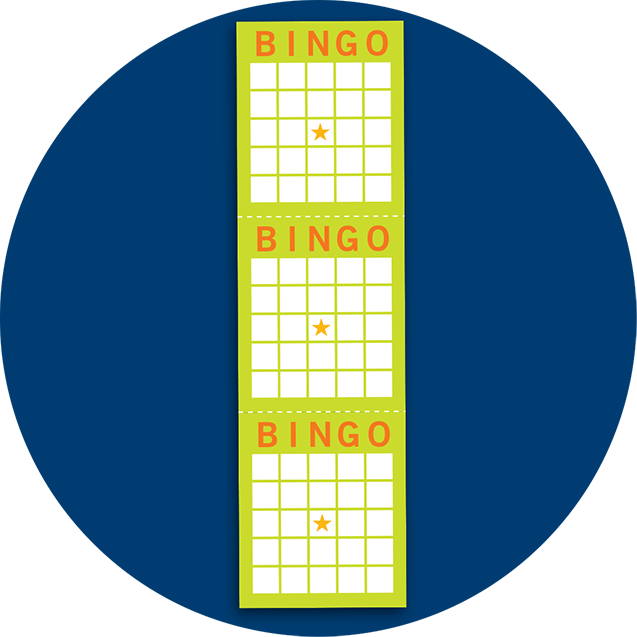 A strip of three Bingo cards.