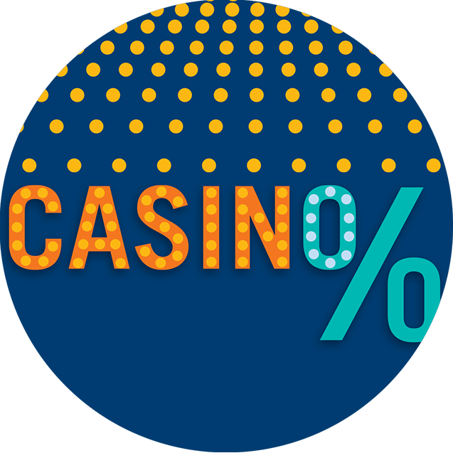 The word casino next to a percentage symbol