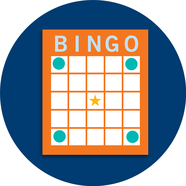 A Bingo card pattern showing four corners.