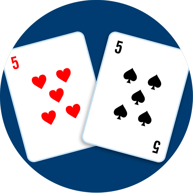 A five of hearts and a 5 of spades.