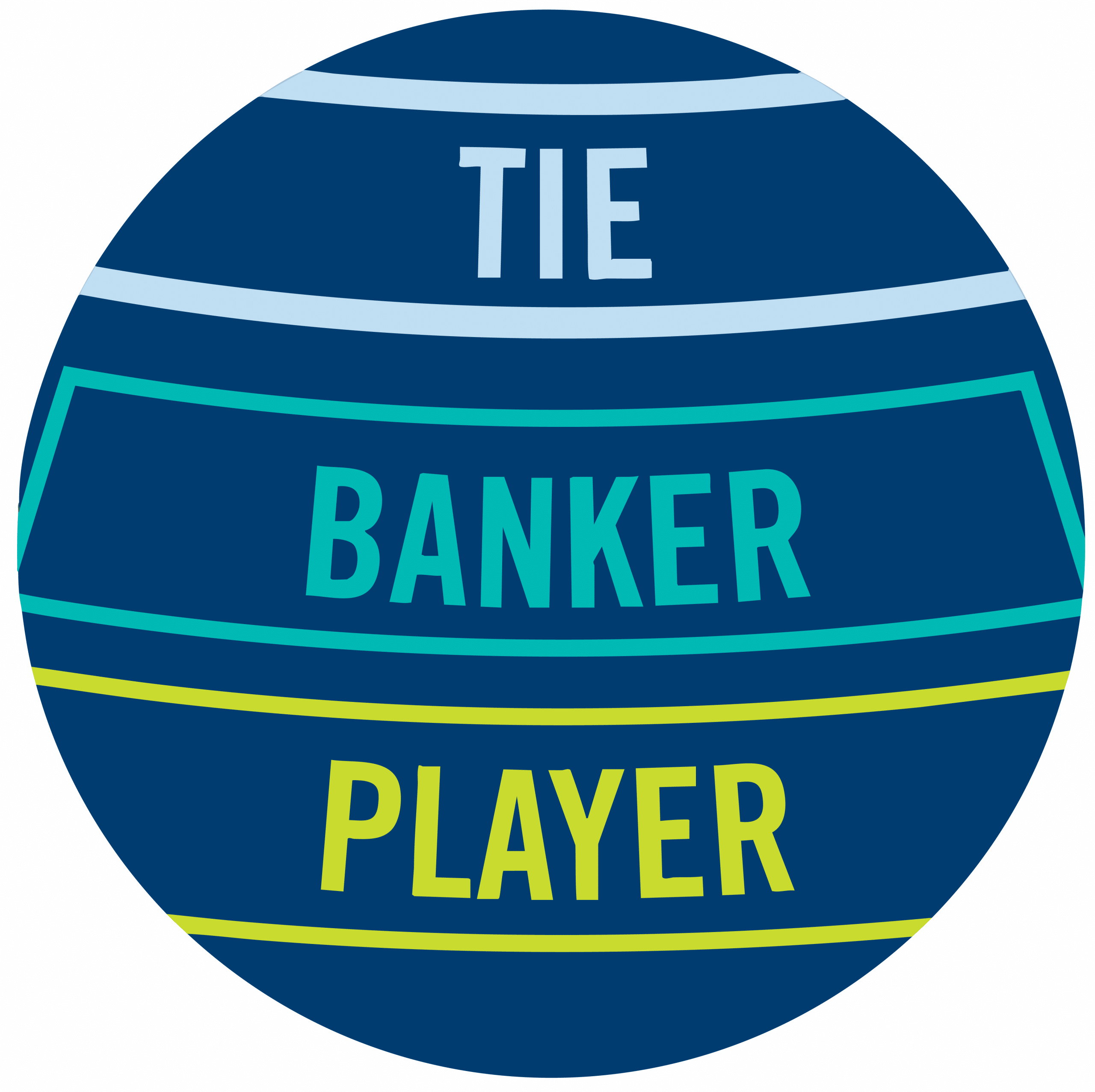 Trois casesde mises: Égalité, Banque et Joueur.
