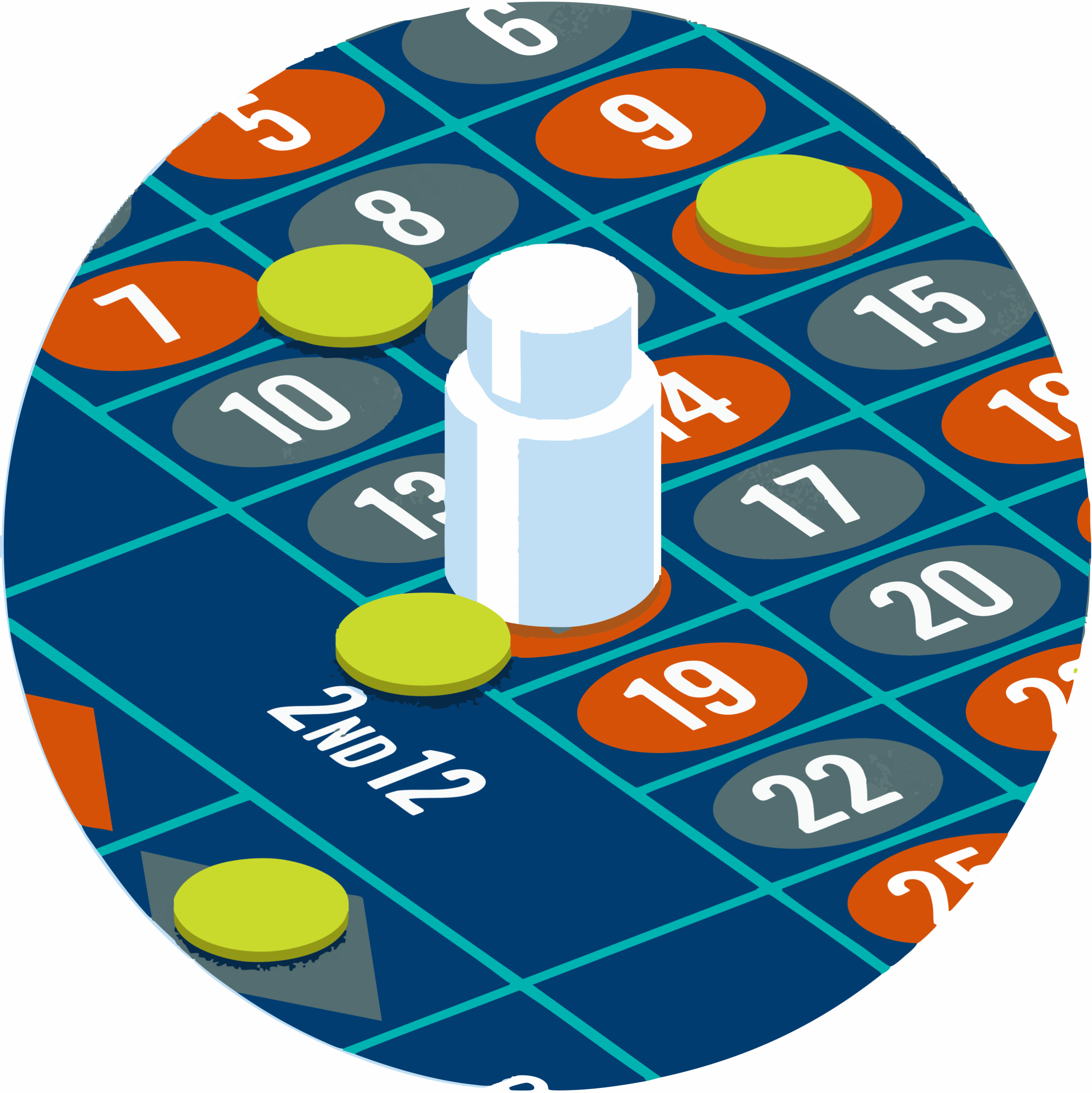 Croupier sweeps the losing chips, pays the winning roulette bets and lifts the clear plastic dolly piece