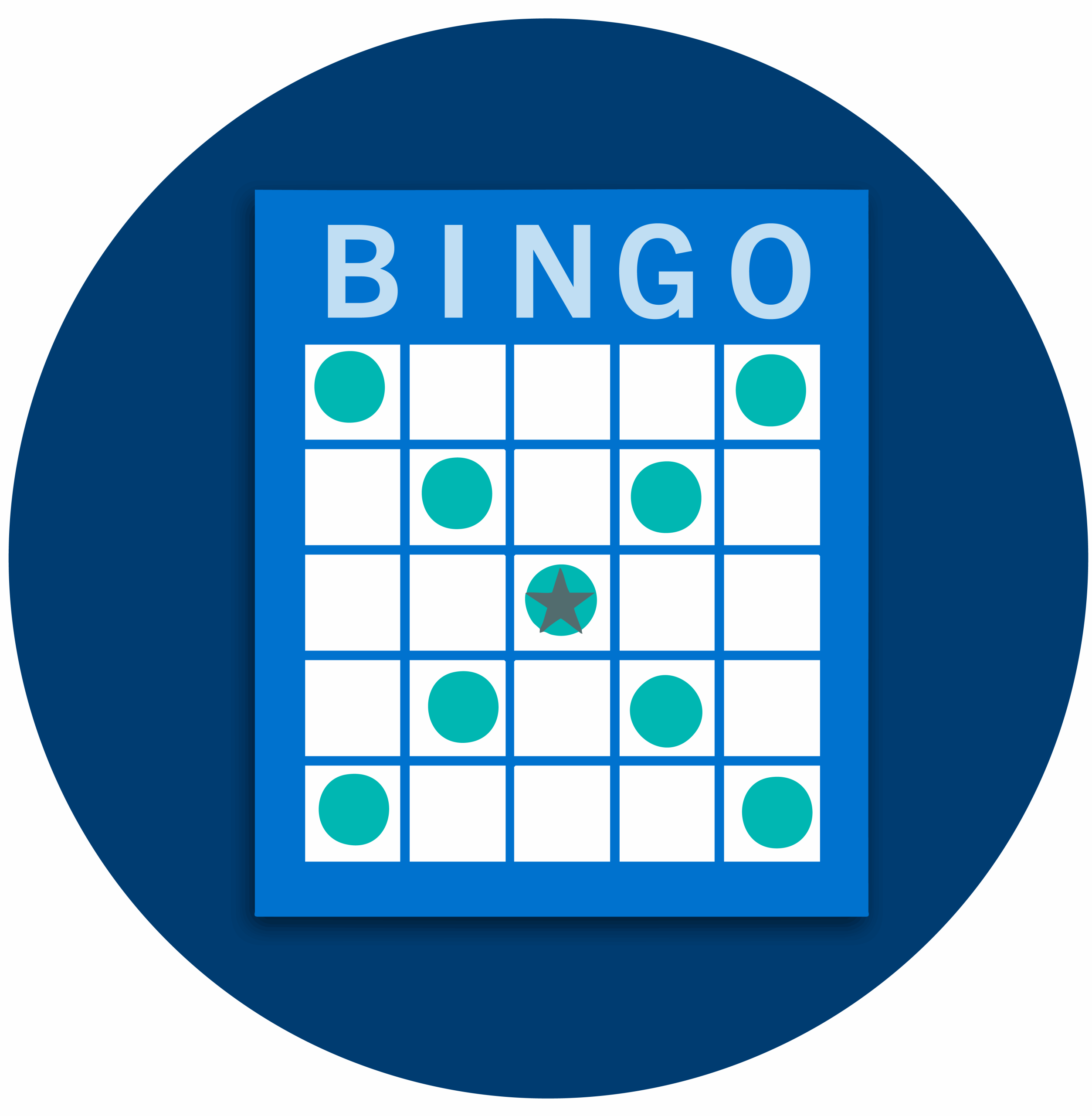 Carte de bingo montrant une combinaison en grand « X »