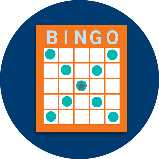 Carte de bingo montrant une combinaison en grand « X »