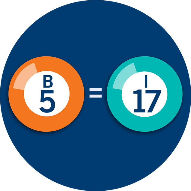 Numéros de bingo B5 et I17 avec un symbole « égal » entre eux.