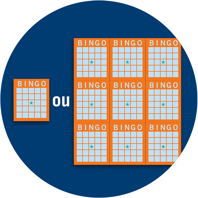 Carte de bingo individuelle et livret à 9 cartes de bingo