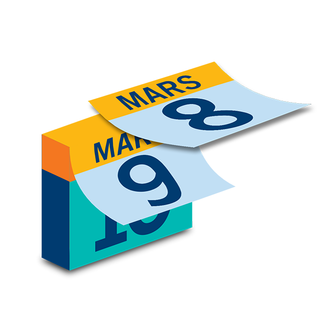 Calendrier journalier montrant plusieurs jours du mois.