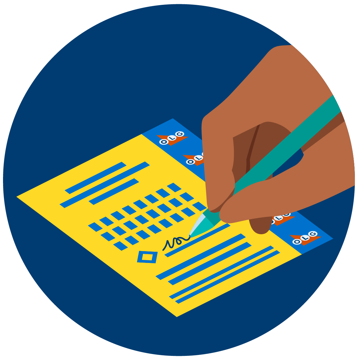Signing a lottery ticket