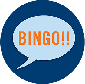 A speech bubble showing Bingo!!