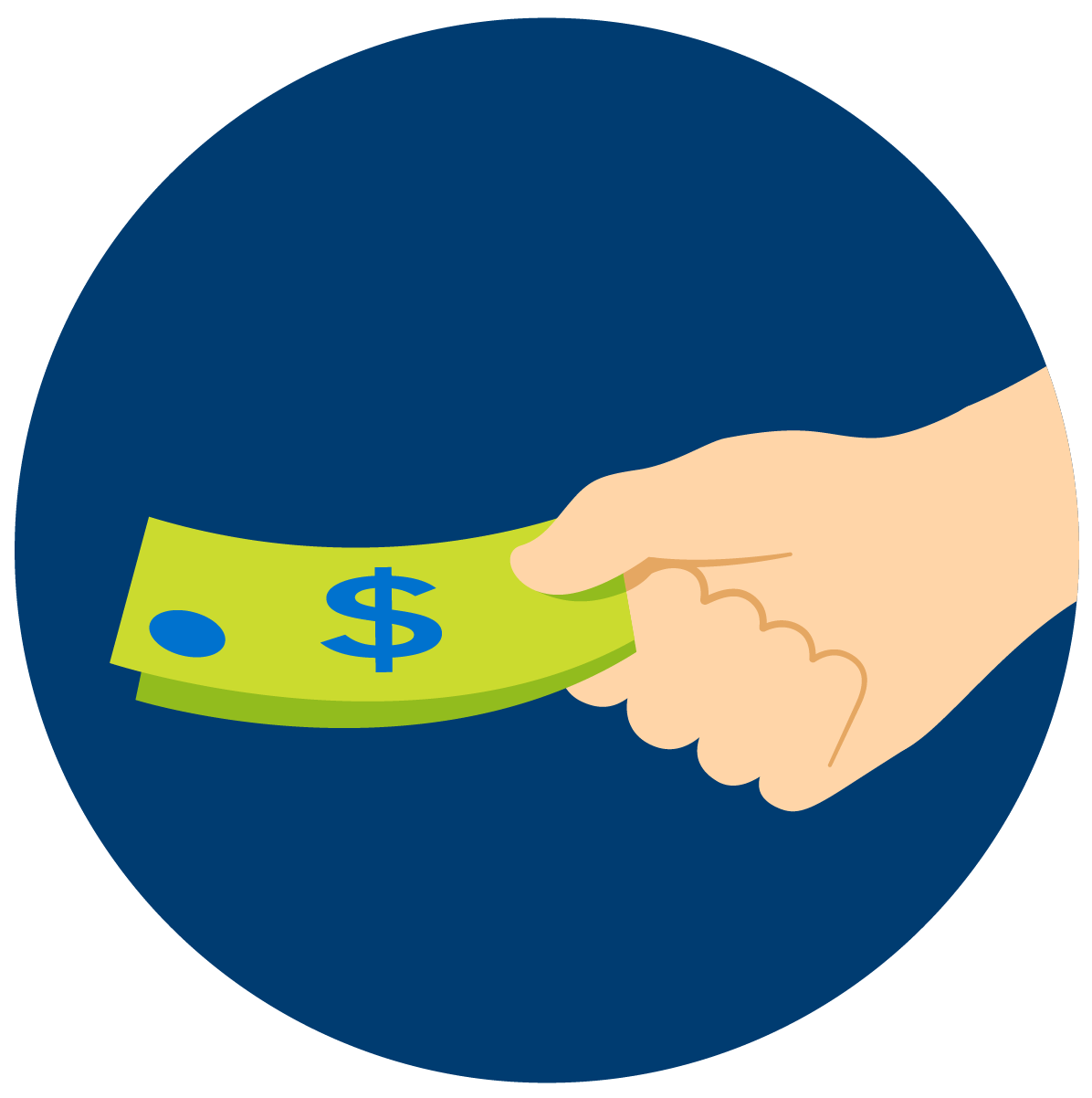 Une main tient des billets de banque