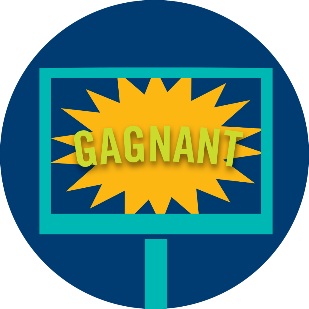 Écran affichant « GAGNANT »