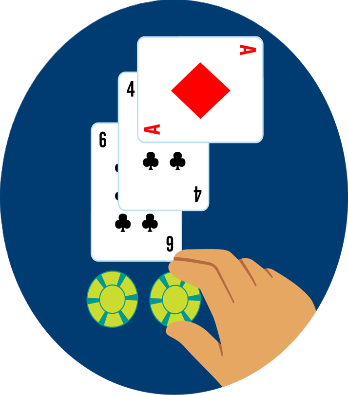 Une mise doublée sur la troisième carte, un as de carreau.