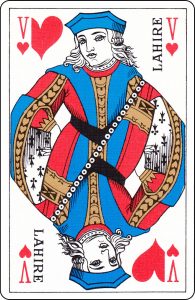 A French Jack of Hearts with “Lahire” on it.