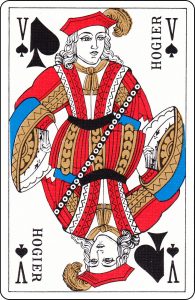 A French Jack of Spades replica from 1848 France with “Hogier” on it.