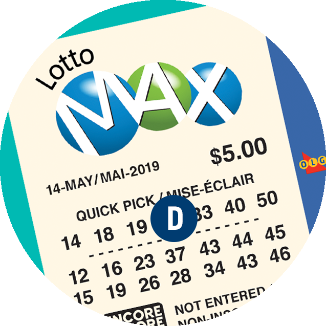 Billet de LOTTO MAX. D indique la série de numéros.