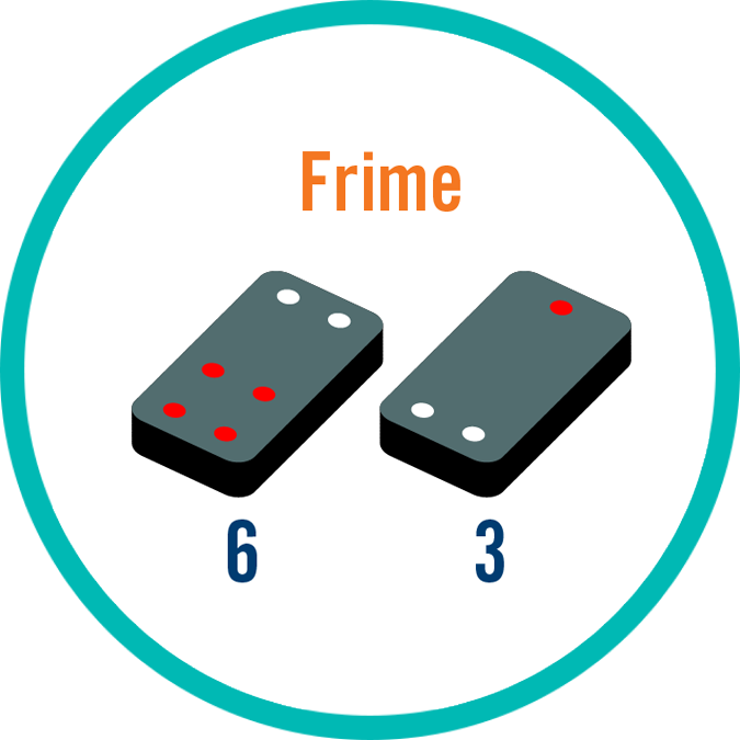 Deux tuiles totalisant 9 accompagnées de la mention « Frime ».