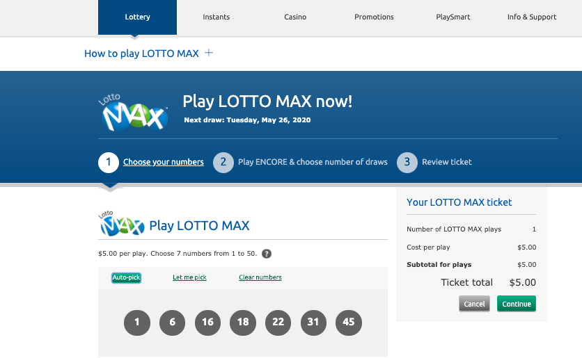 play olg lotto max