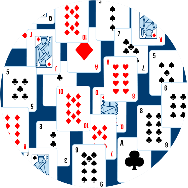 An image is filled up with scrambled cards.