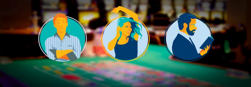 Three types of play styles are represented: the Strategist reading a book, the Socializer dancing, and the Big Shot with his arms crossed.