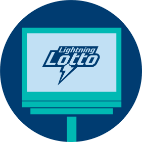 L’écran du client affiche le logo de LIGHTNING LOTTO.