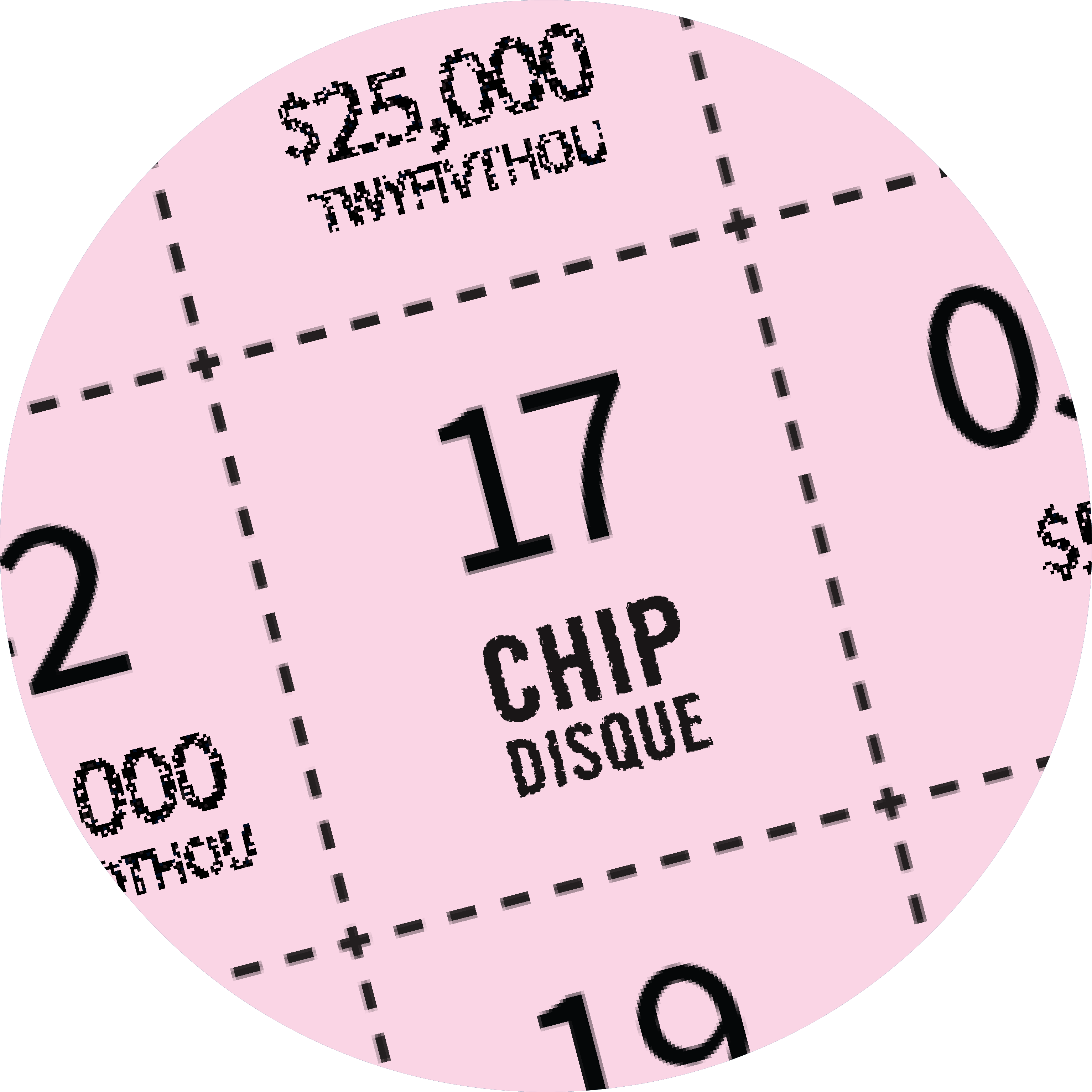 A close up of the ticket in the YOUR NUMBERS game area to show “CHIP” on an INSTANT PLINKO ticket.