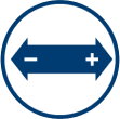 An arrow stretching either way is shown with a plus sign on the right and a negative sign on the left, signifying the Point Spread.