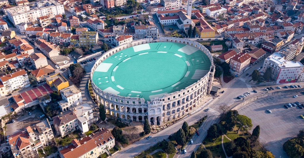 Colosseum with a casino Chip