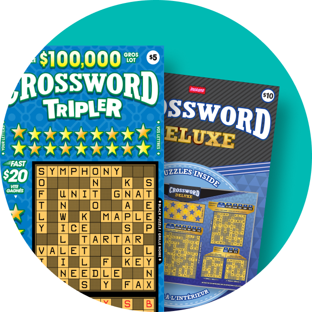 在藍色圓圈內，有兩張即刮彩票，分別是crossword tripler和crossword deluxe。